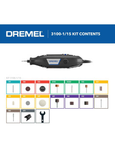 Dremel 3100 Kit de Herramienta Rotativa 16 Piezas 1.2A 2
