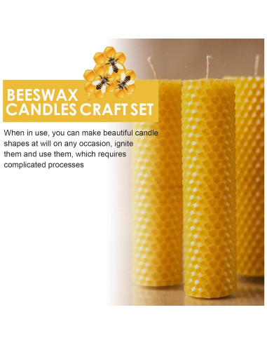 30 Hojas de Cera de Abeja Natural para Velas y Colmenas 41.5x19.5cm