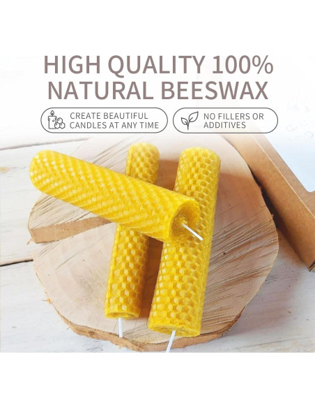 30 Hojas de Cera de Abeja Natural para Velas y Colmenas 41.5x19.5cm 30 Hojas de Cera de Abeja Natural para Velas y Colmenas 41.5x19.5cm
