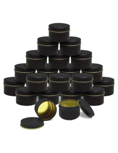 Latas de Vela Bunhut 5 oz Paquete de 24 Tarros Negros