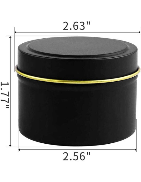 Latas de Vela Bunhut 5 oz Paquete de 24 Tarros Negros