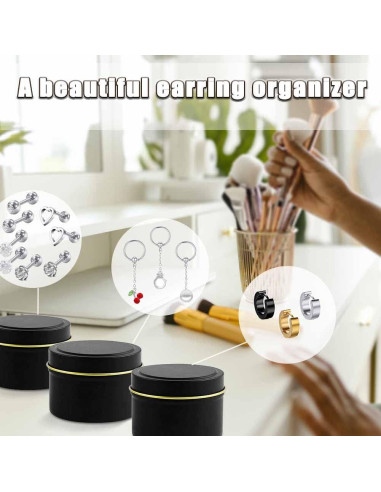 Latas de Vela Bunhut 5 oz Paquete de 24 Tarros Negros