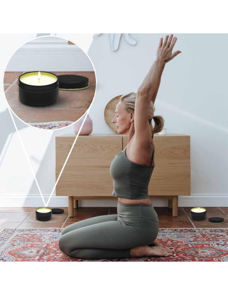 Latas de Vela Bunhut 5 oz Paquete de 24 Tarros Negros