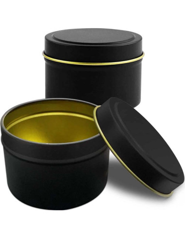 Latas de Vela Bunhut 5 oz Paquete de 24 Tarros Negros