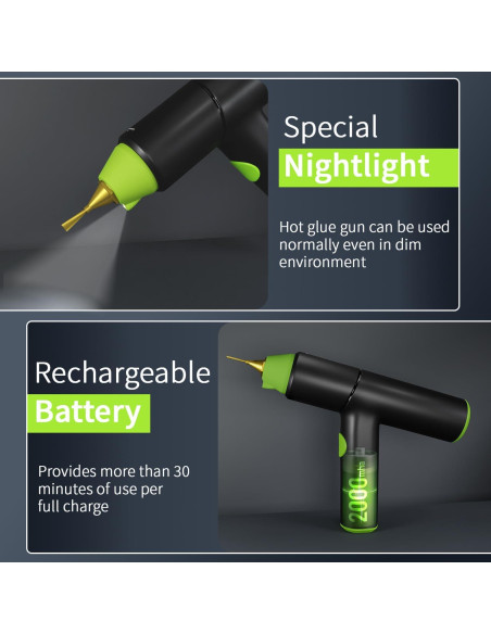 Pistola de Pegamento Caliente Ansee Inalámbrica Verde 10W