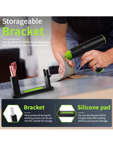 Pistola de Pegamento Caliente Ansee Inalámbrica Verde 10W