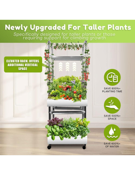 Sistema Hidropónico Awokabud 2 Niveles con Luz LED y Autorriego