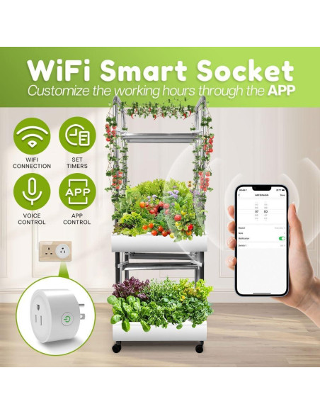 Sistema Hidropónico Awokabud 2 Niveles con Luz LED y Autorriego