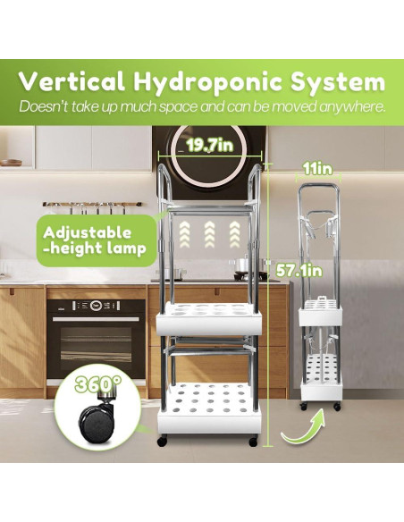 Sistema Hidropónico Awokabud 2 Niveles con Luz LED y Autorriego