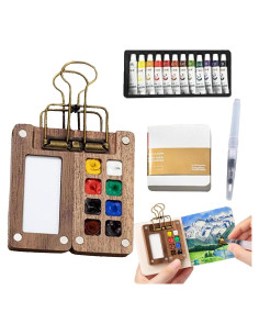 Set de Pintura Acuarela Tiuran 001, Paleta Compacta y Cuaderno