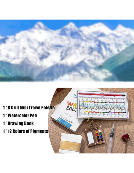 Set de Pintura Acuarela Tiuran 001, Paleta Compacta y Cuaderno