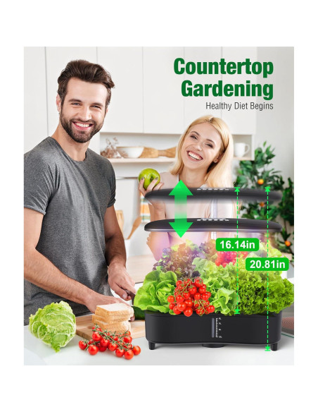 Sistema Hidropónico Misting Okayice 15 Pods 2.5L con Luz Crecimiento