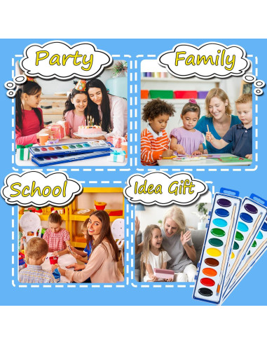 Juego de Pinturas Acuarelables WOSWEL 10 Colores Lavables 24 Pzs