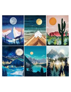 Kit Pintar por Números LWZAYS 6 Lienzos 20x30 cm Acrílico