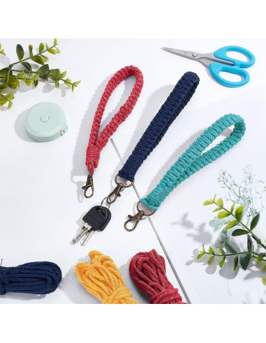 Kit de Llaveros de Macramé INFUNLY - 8 Piezas DIY Boho