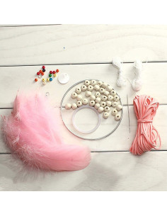 Kit de Atrapasueños DIY FANDOL - Rosa, 11cm y 5cm 2