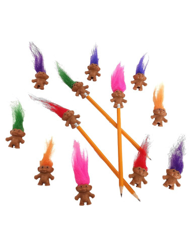Mini Trolls Vintage de PVC - Paquete de 12 Piezas 3.81 cm