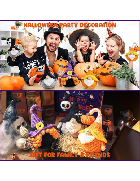 Kit de Crochet MAGIMUSE Gnomos de Halloween para Principiantes