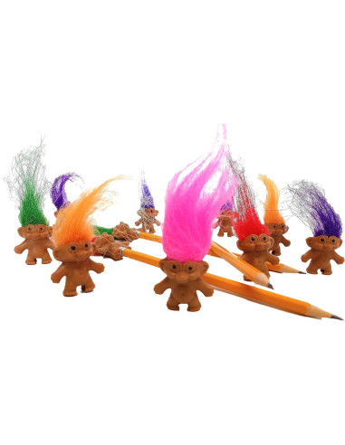 Mini Trolls Vintage de PVC - Paquete de 12 Piezas 3.81 cm
