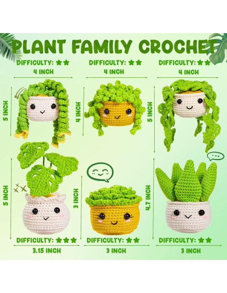 Kit de Crochet Magimuse Monstera para Principiantes - 7 Colores