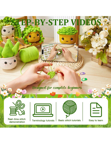 Kit de Crochet Magimuse Monstera para Principiantes - 7 Colores