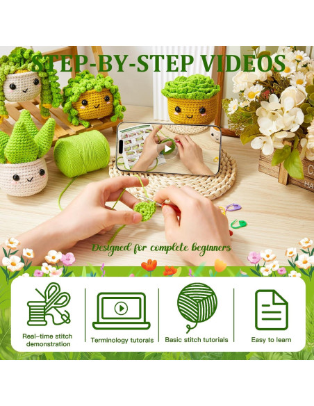 Kit de Crochet Magimuse Monstera para Principiantes - 7 Colores