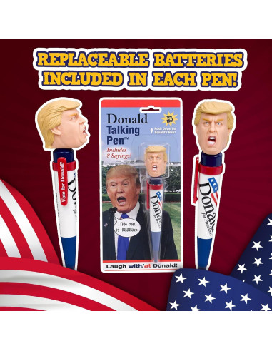 Bolígrafo Hablante Donald - 8 Frases Auténticas - Regalo Divertido