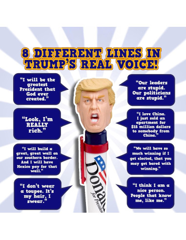 Bolígrafo Hablante Donald - 8 Frases Auténticas - Regalo Divertido