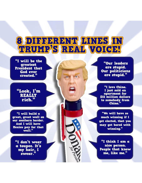 Bolígrafo Hablante Donald - 8 Frases Auténticas - Regalo Divertido