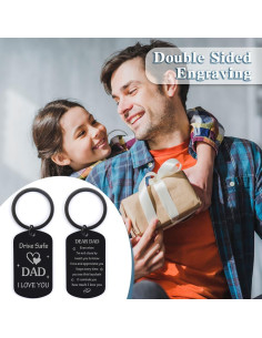 Llavero Conduce Seguro Papá - Regalo de Acero Inoxidable 2