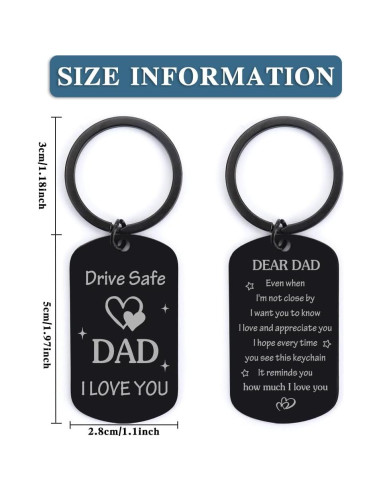 Llavero Conduce Seguro Papá - Regalo de Acero Inoxidable