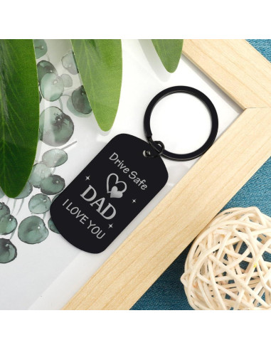 Llavero Conduce Seguro Papá - Regalo de Acero Inoxidable