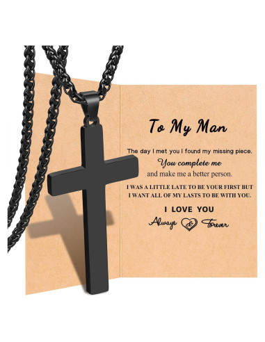 Collar Cruz PINKDODO para Hombres 61cm Acero Inoxidable