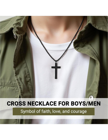 Collar Cruz PINKDODO para Hombres 61cm Acero Inoxidable