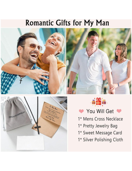 Collar Cruz PINKDODO para Hombres 61cm Acero Inoxidable