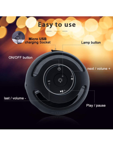 Altavoz Bluetooth ANERIMST con Luz de Llama LED Impermeable