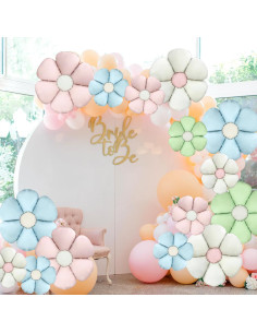 16 Globos de Aluminio Margarita Coloridos para Fiesta 2