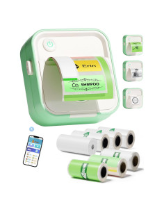 Impresora de Etiquetas DOLEWA D5 Mini Bluetooth Verde 7 Rollos