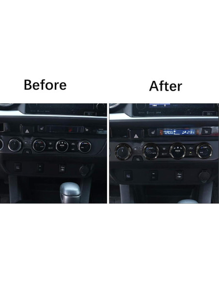 Cubiertas de Perillas de AC AuTK para Toyota Tacoma 2016-2023 - 4 Piezas Negras