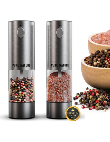 Juego de Molinillos de Sal y Pimienta Pure Nature Recargable