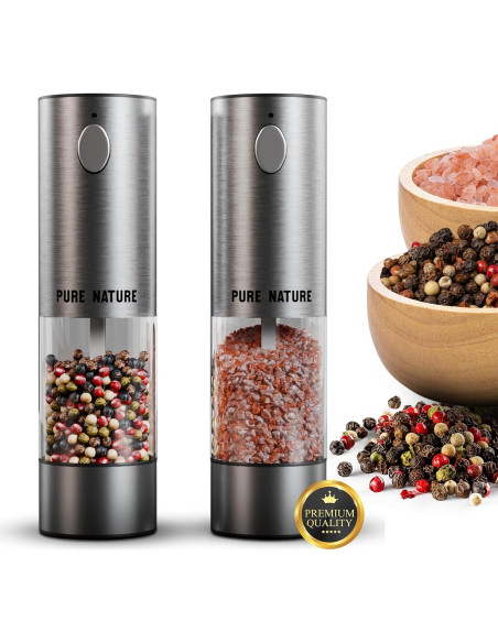 Juego de Molinillos de Sal y Pimienta Pure Nature Recargable