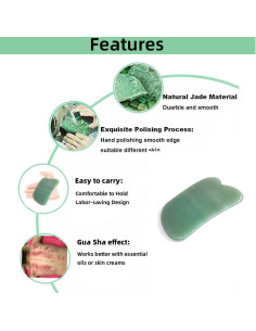 Herramienta Facial Gua Sha Jade Natural TOP SEWING 10x5cm 2