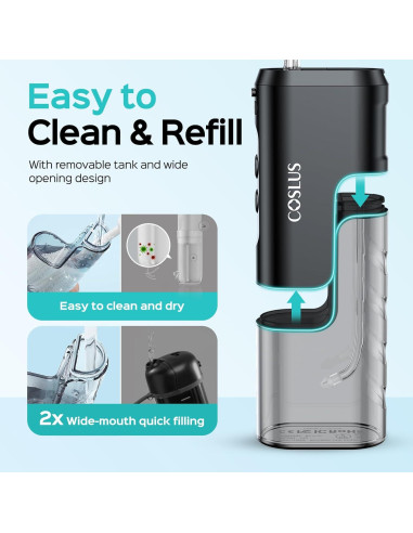 Irrigador Oral Inalámbrico COSLUS T40 Mini Portátil Negro