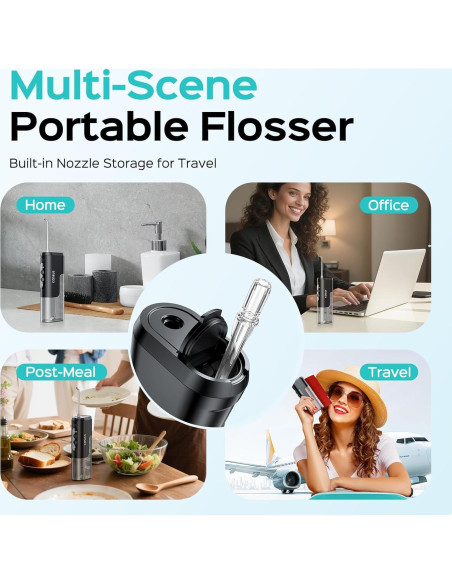 Irrigador Oral Inalámbrico COSLUS T40 Mini Portátil Negro
