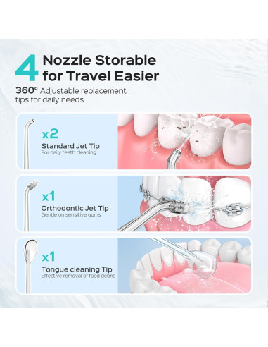 Irrigador Oral Inalámbrico COSLUS T40 Mini Portátil Negro