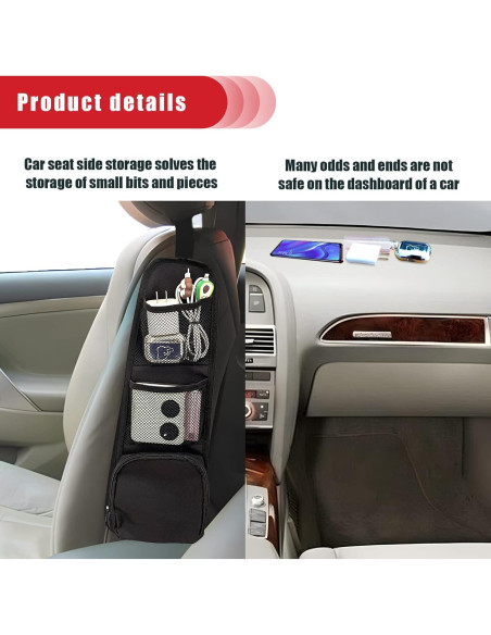 Organizador Lateral de Asiento de Coche QUICTO - 5 Bolsillos