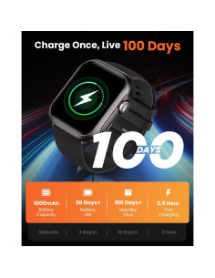 Reloj Inteligente SWGOTA 1.85" Fitness Mujer Negro IP68 2