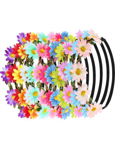 Conjunto Disfraz Hippie 24 Piezas Bememo con Diademas y Gafas 2