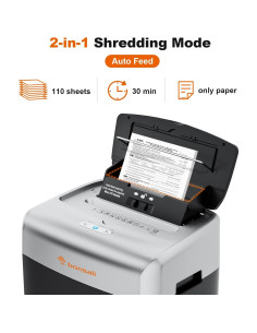 Destructora de papel Bonsaii 110 hojas automática P-4 seguridad 2