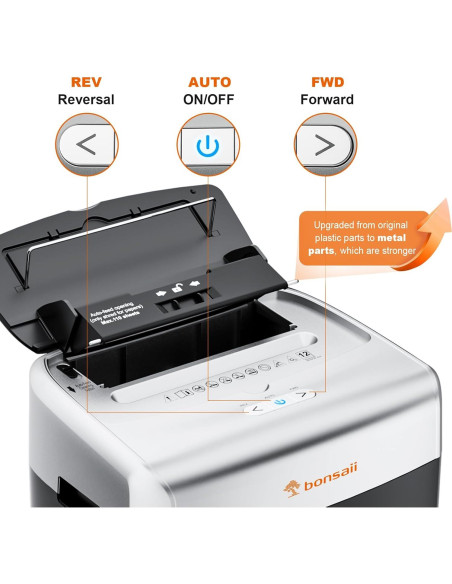 Destructora de papel Bonsaii 110 hojas automática P-4 seguridad Destructora de papel Bonsaii 110 hojas automática P-4 seguridad